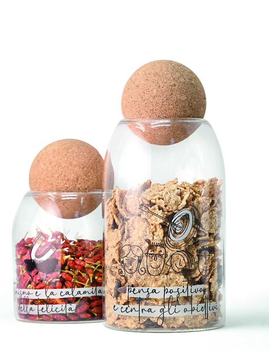 Barattolo in vetro borosilicato con tappo in sughero