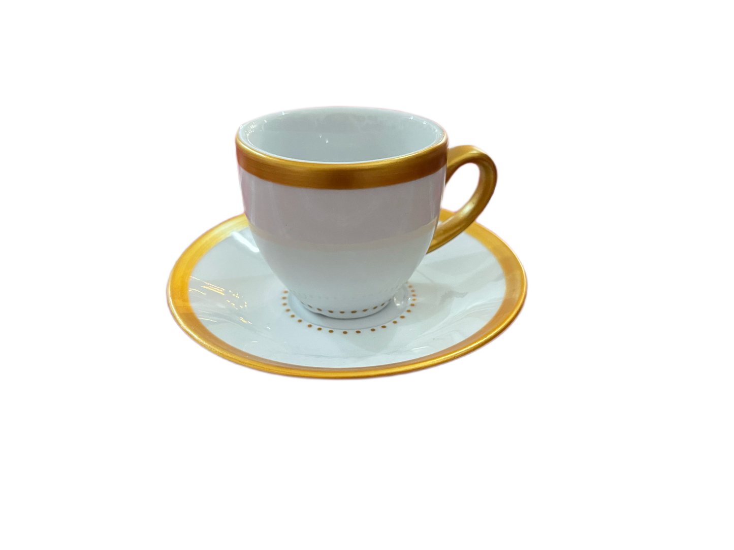 Set 2 tazzine da caffè in porcellana con profili oro | BRANDANI
