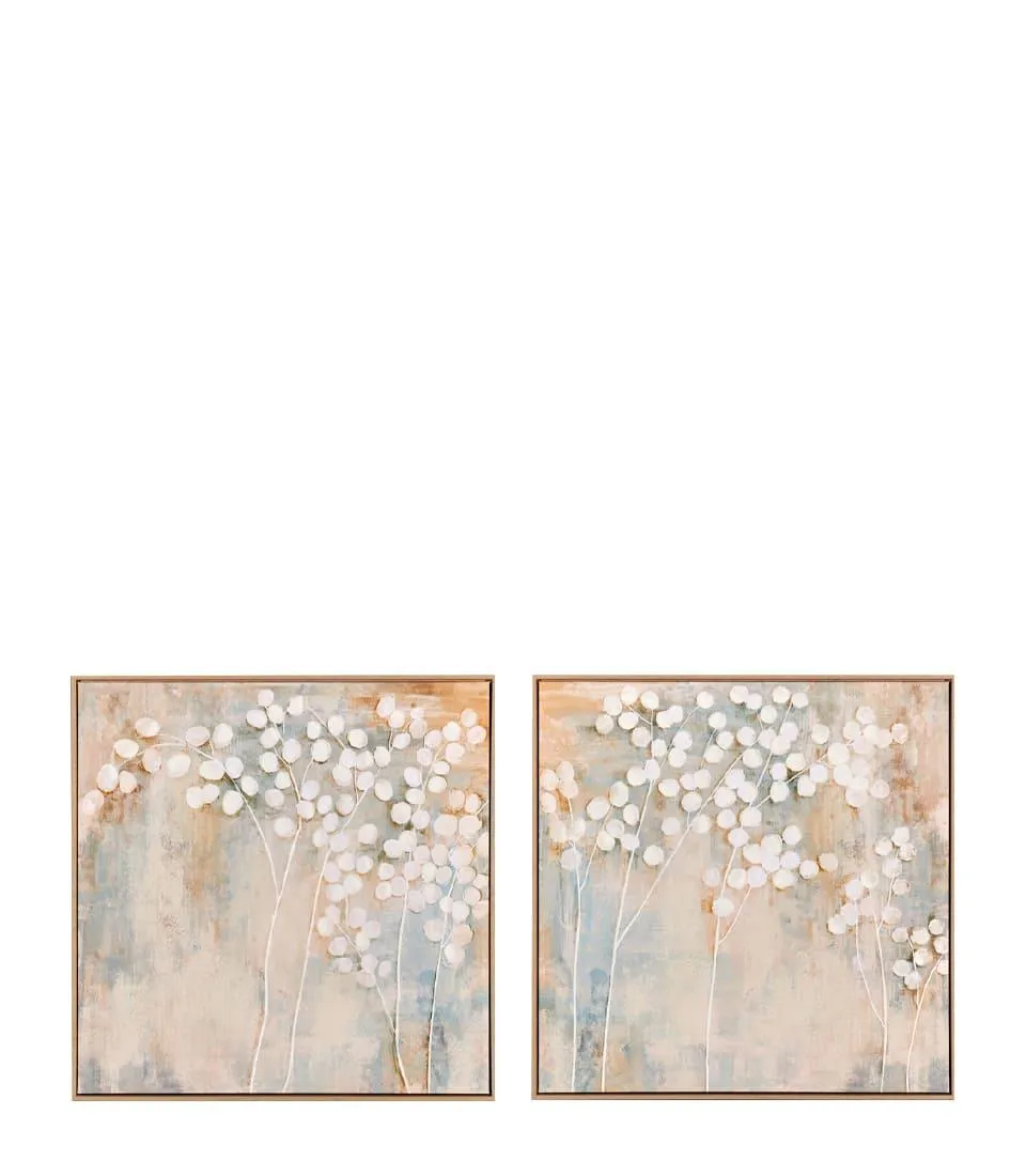 Set di 2 quadri con cornice Fantasia floreale - L’Oca Nera