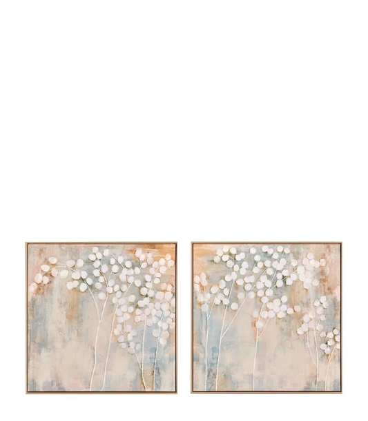 Set di 2 quadri con cornice Fantasia floreale - L’Oca Nera