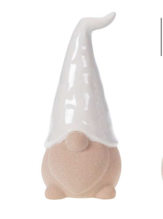 Gnomo Decorativo in Porcellana con Cappello Lucido – H16 cm