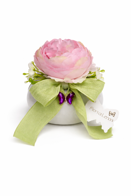 Fiori di Lena - Pouf con Ranuncolo e Farfalla