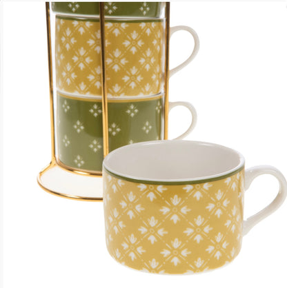 Set 4 tazzine con supporto in metallo Olivia di AMADEUS