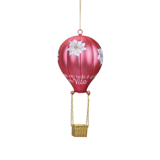 DECORO IN VETRO MONGOLFIERA PICCOLA IL REGALO PIU' BELLO