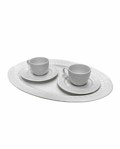 Vassoio ovale in new bone china – Collezione Senzatempo di Brandani