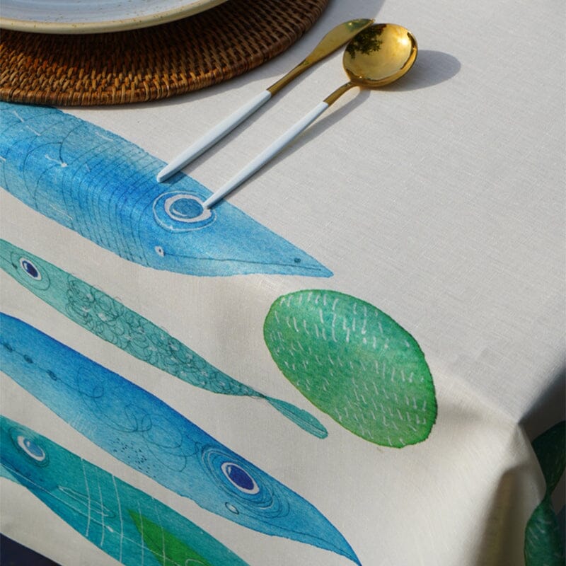 Tovaglia in lino “Pescivolanti” – 180x270 cm | The Napking