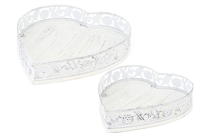 Vassoio Cuore in Ferro con Base in Legno Sweet Bear – Nuvole di Stoffa