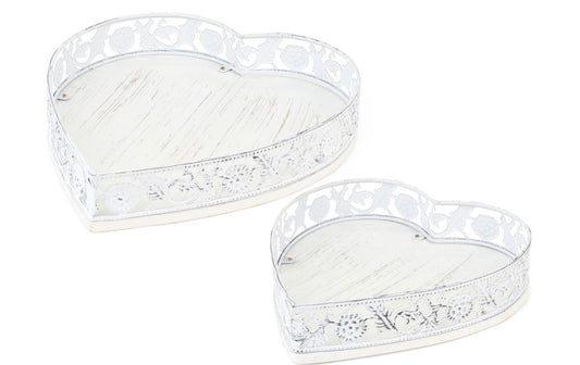 Vassoio Cuore in Ferro con Base in Legno Sweet Bear – Nuvole di Stoffa