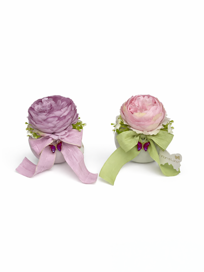 Fiori di Lena - Pouf con Ranuncolo e Farfalla