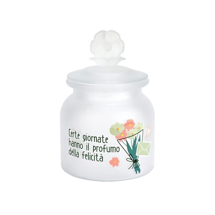 Wald Barattolo in Vetro Satinato con Coperchio Collezione Modì – Contenitore Decorativo 11x15 cm