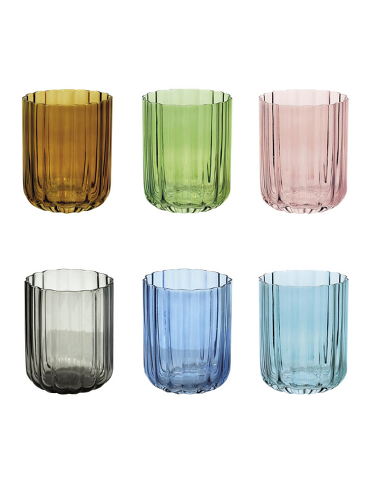 Set Bicchieri Calliope Brandani - 6 Bicchieri in Vetro Colorato ed Elegante