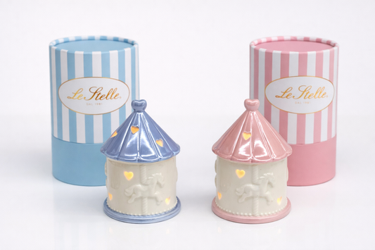 Giostrina LED in ceramica con luce calda con astuccio - Le Stelle