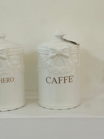 Set 3 barattoli in ceramica bianca |L’Arte di Nacchi