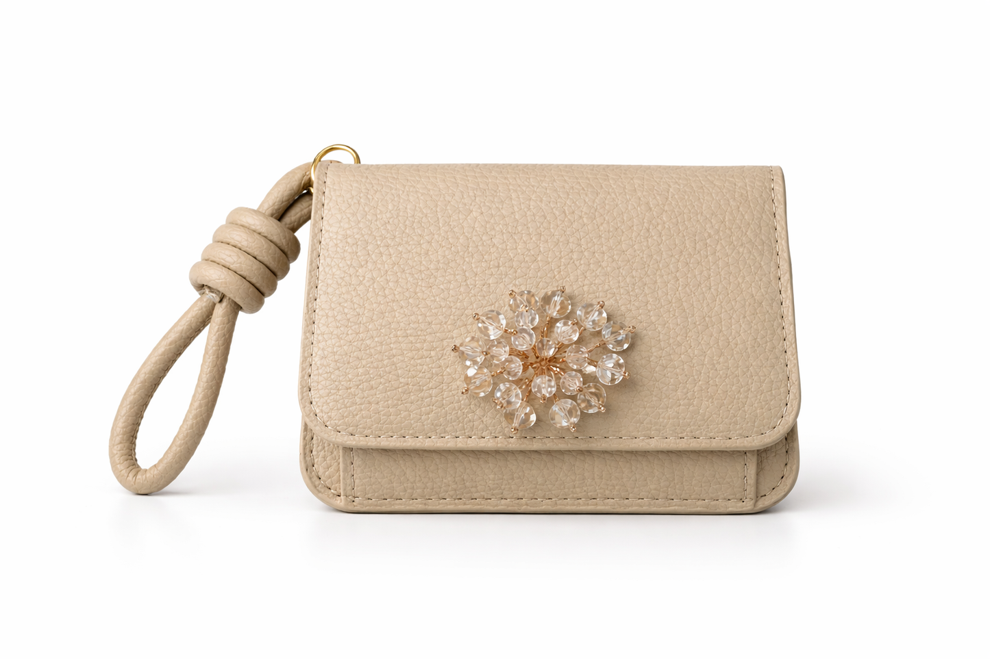 Portafoglio compatto donna con zip e charm – piccolo elegante con laccetto | Fiori di Lena