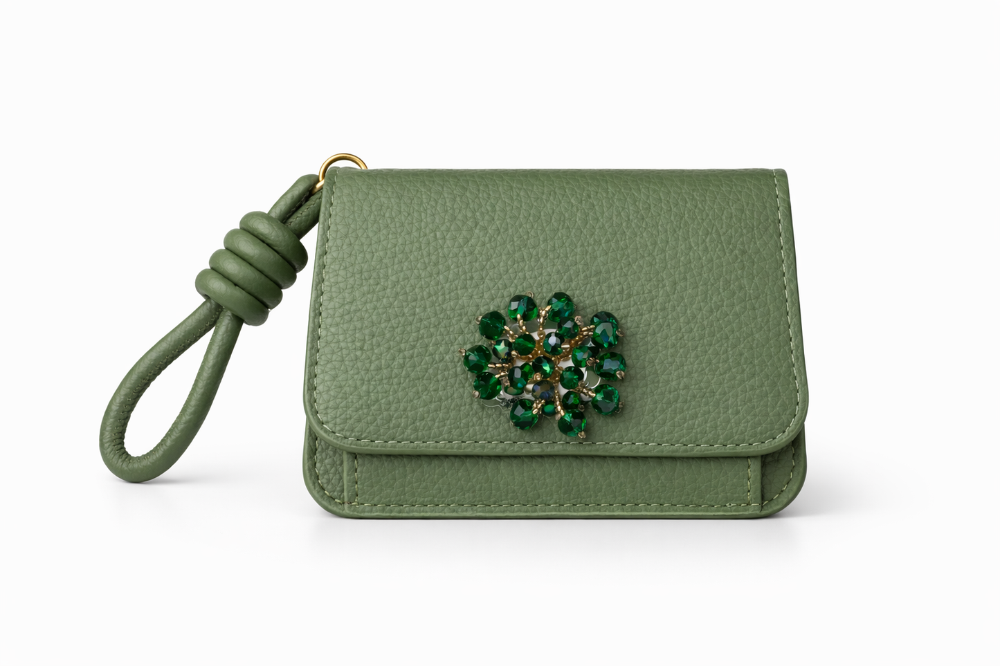 Portafoglio compatto donna con zip e charm – piccolo elegante con laccetto | Fiori di Lena