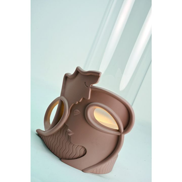 WALD Lampada Vaso “Sentimento” in vetro e resina 26 cm – Collezione Voilà