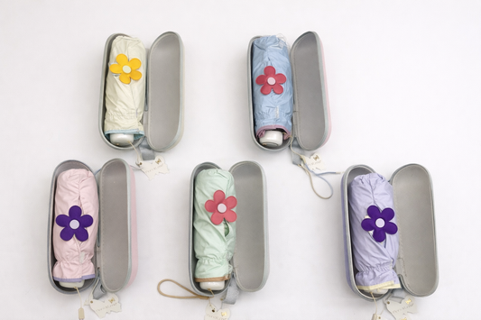 Ombrello pieghevole compatto con custodia – Fiori di Lena
