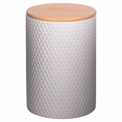Set 3 barattoli cucina in gres Circle con coperchio bambù - VdE Tivoli