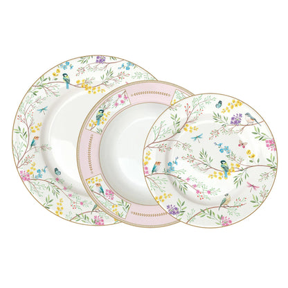 Servizio di Piatti in Porcellana “Birds Melody” di Easy Life – 18 Pezzi