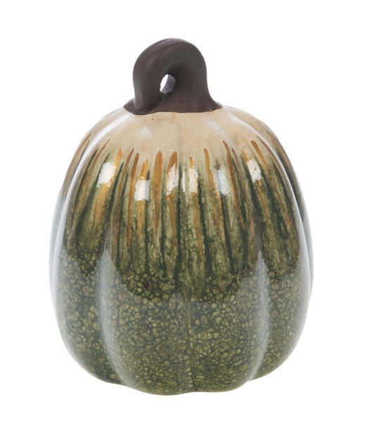 Zucca decorativa in terracotta verde – H18 cm