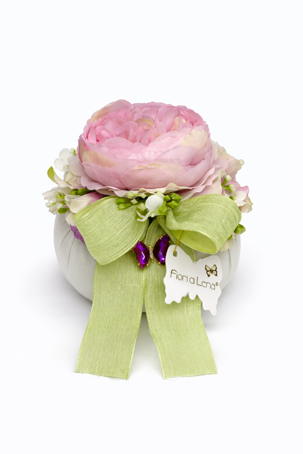 Fiori di Lena - Pouf con Ranuncolo e Farfalla