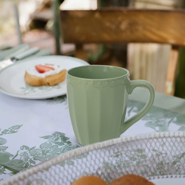 Tazza in Stoneware Verde – Collezione Sunday | Nuvole di Stoffa