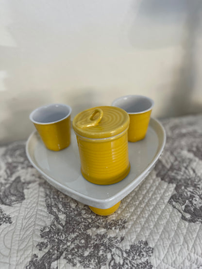 Set colazione in ceramica con vassoio a cuore | Brandani