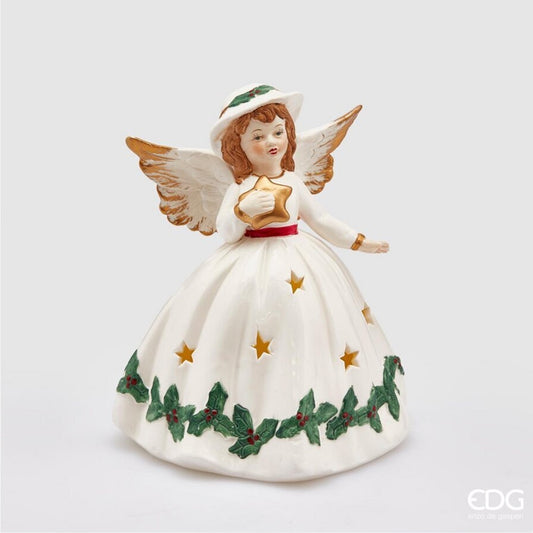 Angelo di Natale Vintage con LED – Collezione Natalizia EDG Enzo De Gasperi