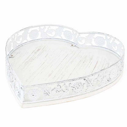 Vassoio Cuore in Ferro con Base in Legno Sweet Bear – Nuvole di Stoffa