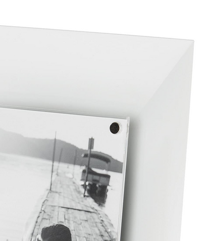 Portafoto rettangolare in acciaio bianco 17x22 cm – L’Oca Nera