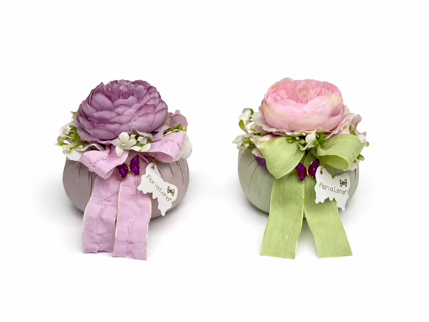 Fiori di Lena - Pouf con Ranuncolo e Farfalla