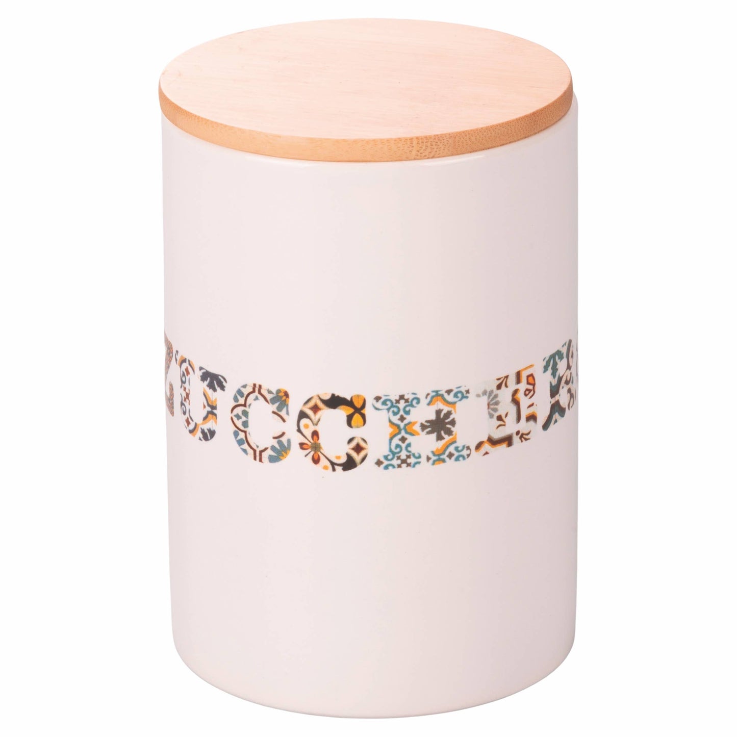 Barattolo zucchero in gres con coperchio bambù - VdE Tivoli