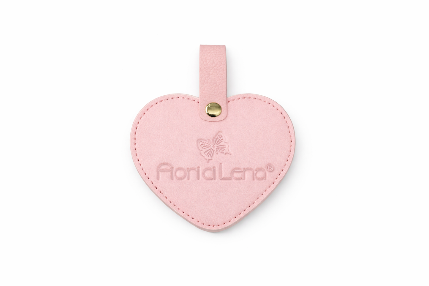 Specchietto da borsa cuore con custodia – Fiori di Lena