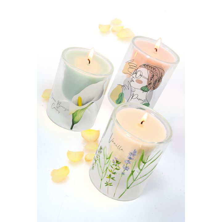 Candela WALD in Vetro Borosilicato Profumata – Collezione Trasparenze 9,5 cm