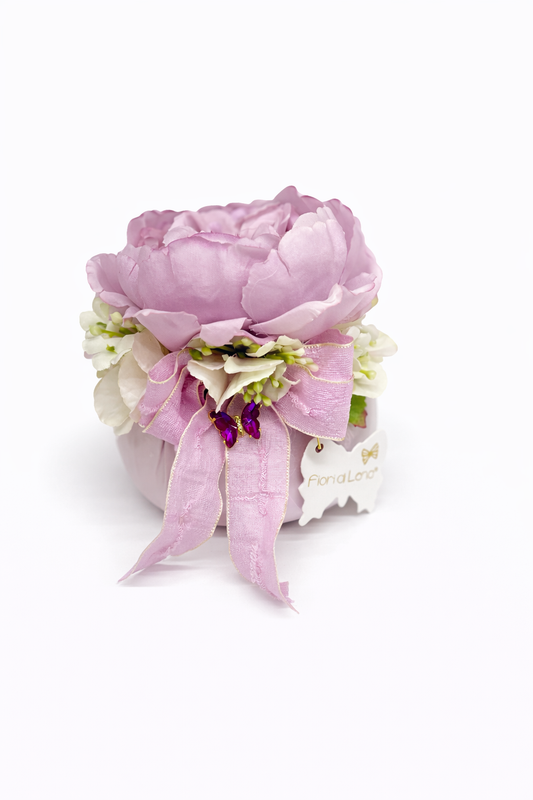 Fiori di Lena - Pouf con Peonia Profumata e Farfalla Decorativa