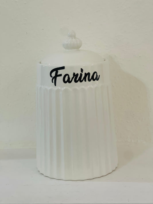 Barattolo Farina in Ceramica Bianca | EDG