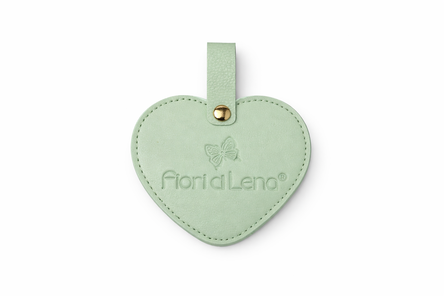 Specchietto da borsa cuore con custodia – Fiori di Lena