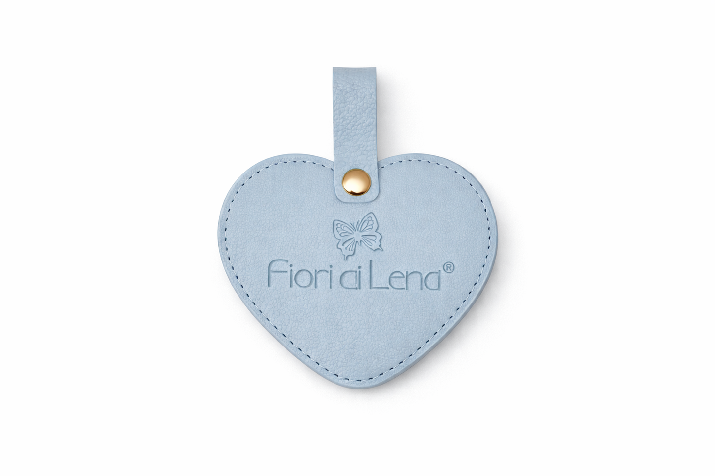 Specchietto da borsa cuore con custodia – Fiori di Lena