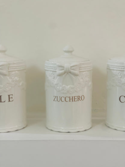 Set 3 barattoli in ceramica bianca |L’Arte di Nacchi