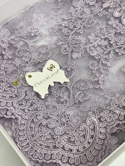 Fiori di Lena Runner in Pizzo colorato su Tulle 117x43 cm