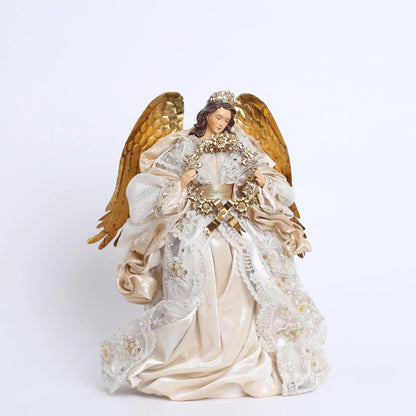 Angelo con ali e ghirlanda - Fiori di Lena