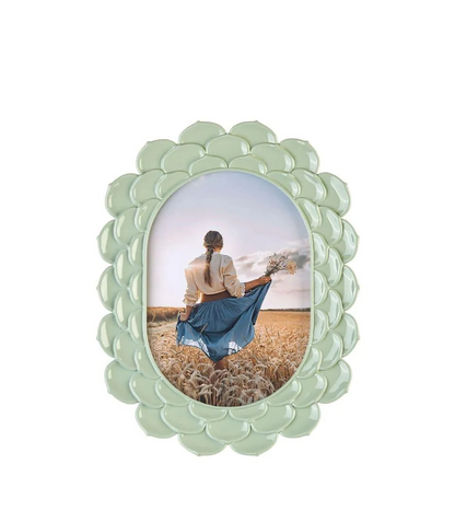 Portafoto Ovale Decorativo Verde – L’Oca Nera