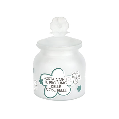 Wald Barattolo in Vetro Satinato con Coperchio Collezione Modì – Contenitore Decorativo 11x15 cm