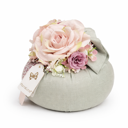 Saccotto profumato decorativo in lino con rose – Fiori di Lena