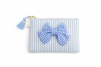 Pochette con zip e fiocco in tessuto – Fiori di Lena