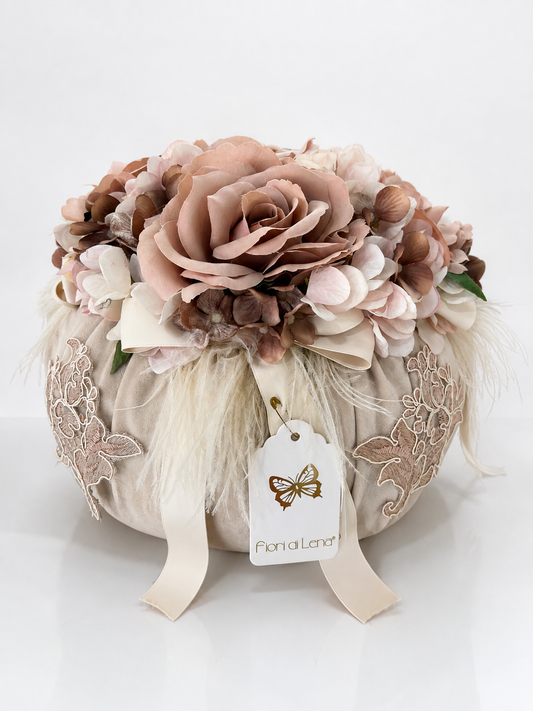 Pouf floreale decorativo Fiori di Lena