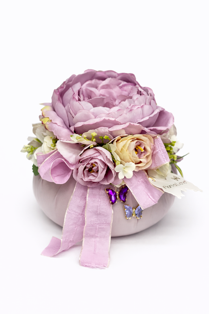 Fiori di Lena - Pouf Profumato con Peonia, Ortensie e Doppia Farfalla Decorativa