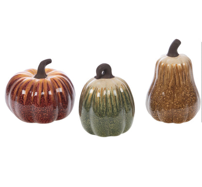 Zucca decorativa in terracotta verde – H18 cm