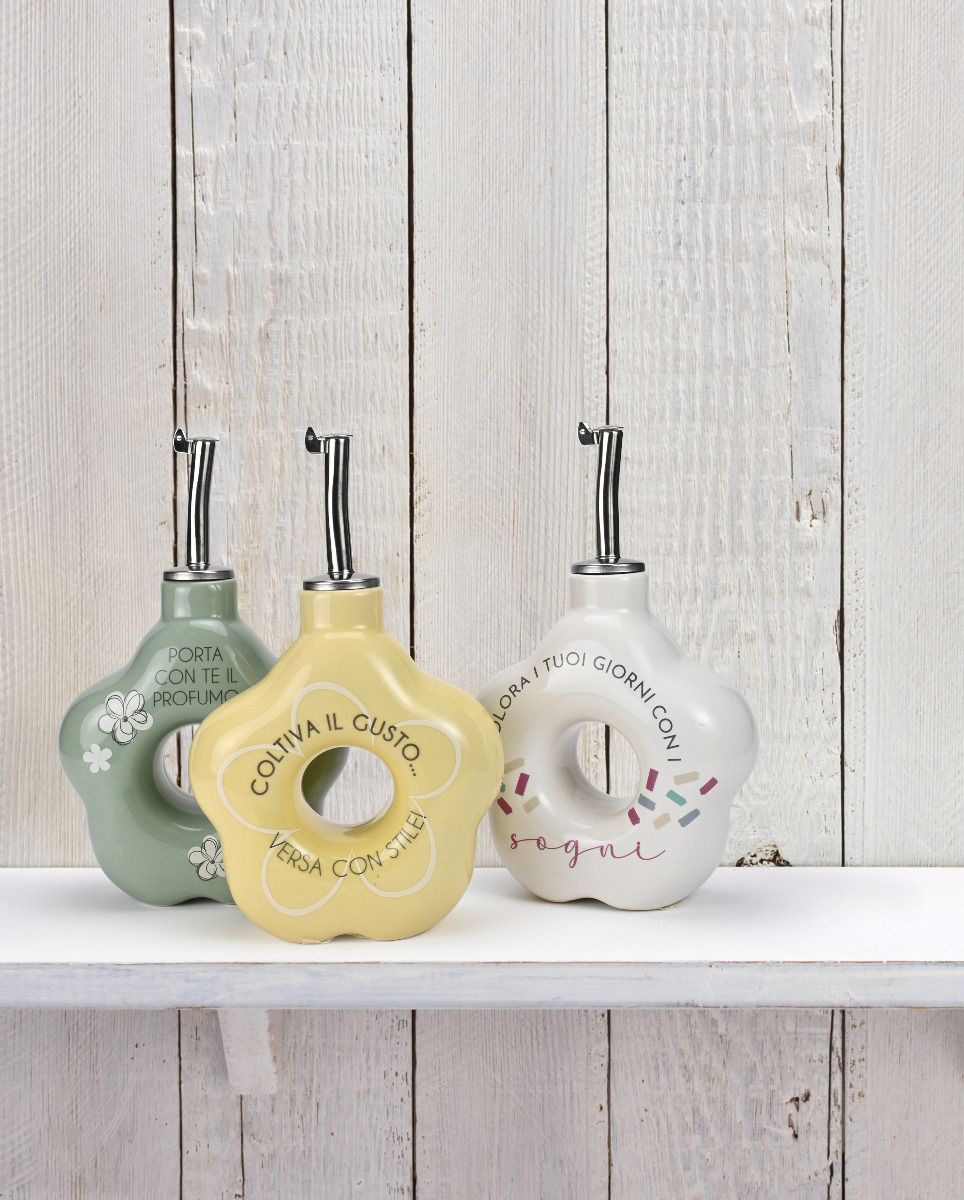 Wald Oliera in porcellana design fiore collezione Modì – bottiglia olio decorata