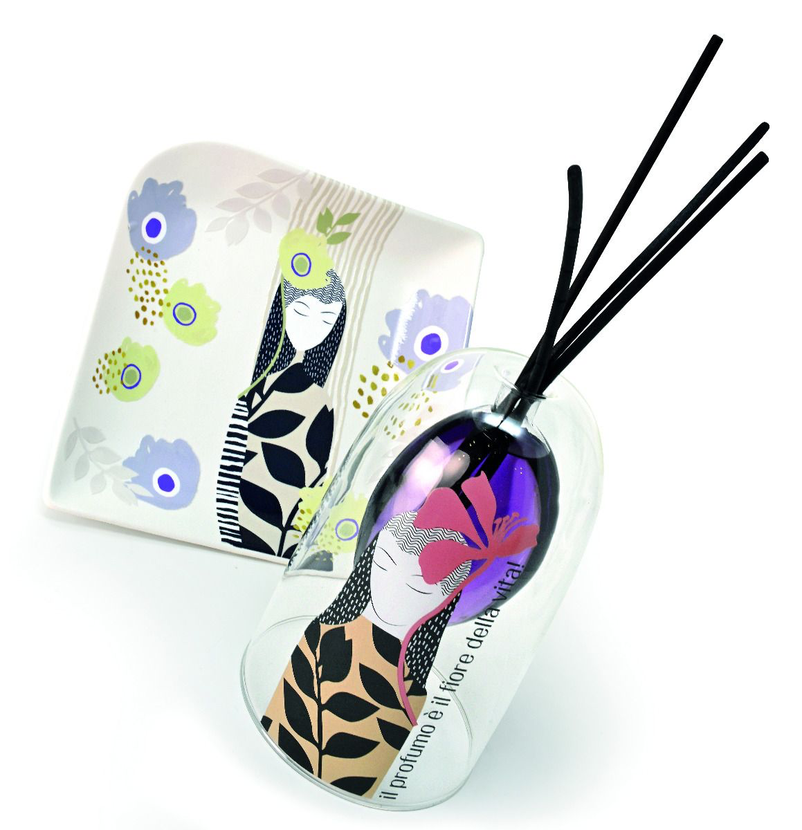 WALD Bottiglia in vetro borosilicato per profumo ambiente 10x16 cm – Collezione Voilà